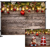 Christmas Decoration Wood  Photo Studio Party Backdrop KAT-182