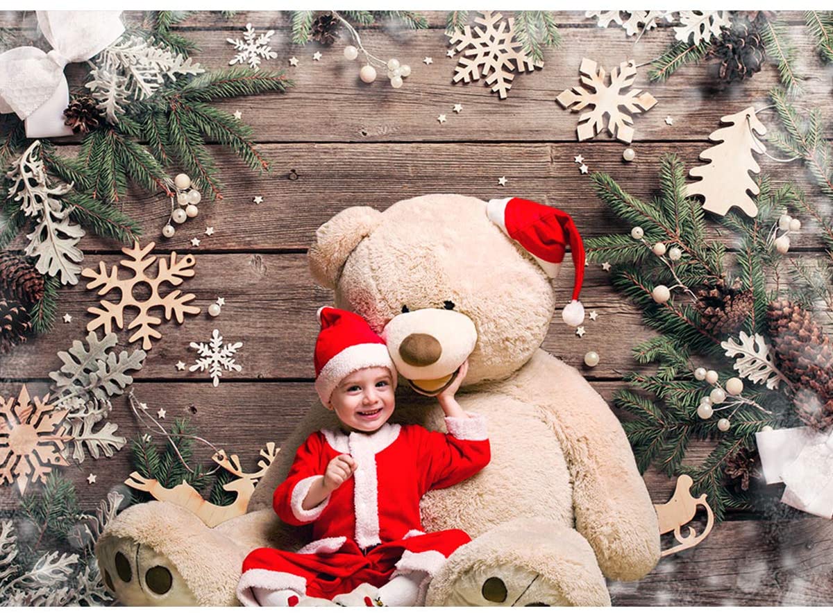 Wood Christmas Decorations Photography Backdrop