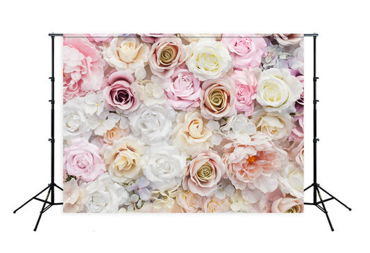 Floral Backdrop Pink Flowers Photography Background LV-455 – Dbackdrop