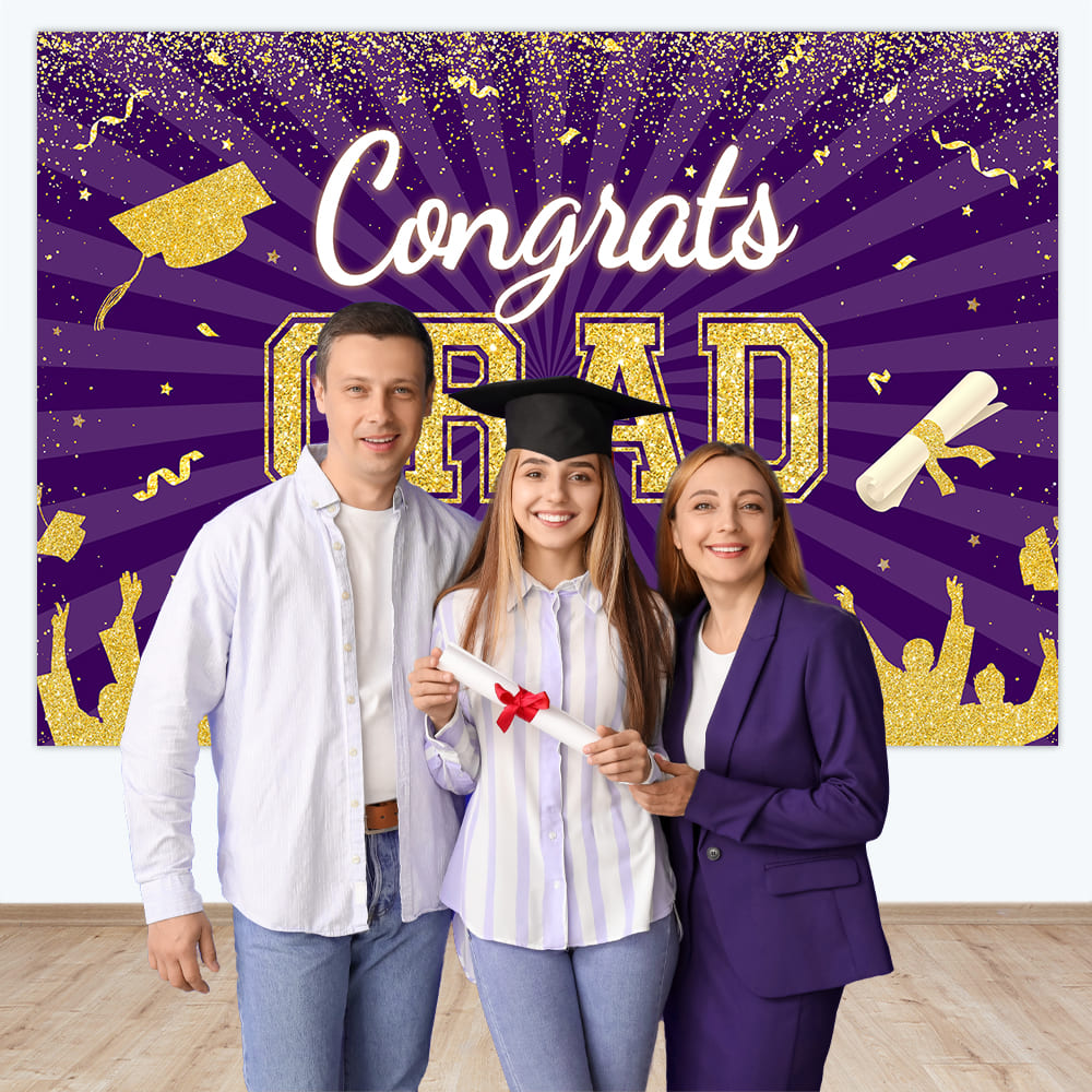 Congrats Graduation Party Decor Custom Backdrop M-15