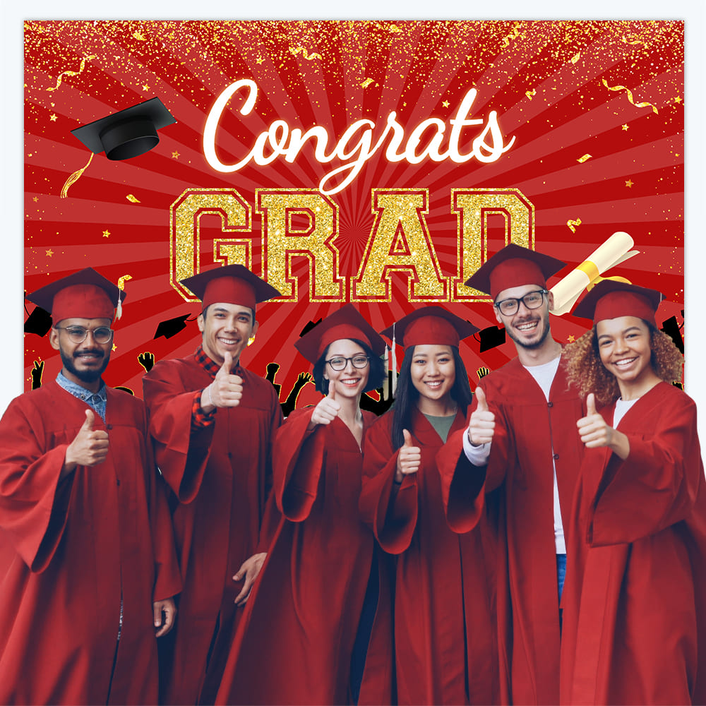 Congrats Graduation Party Decor Custom Backdrop M-15