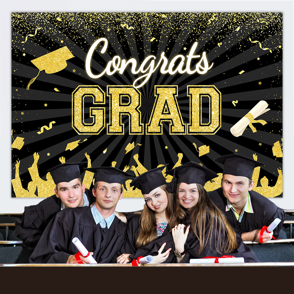 Congrats Graduation Party Decor Custom Backdrop M-15