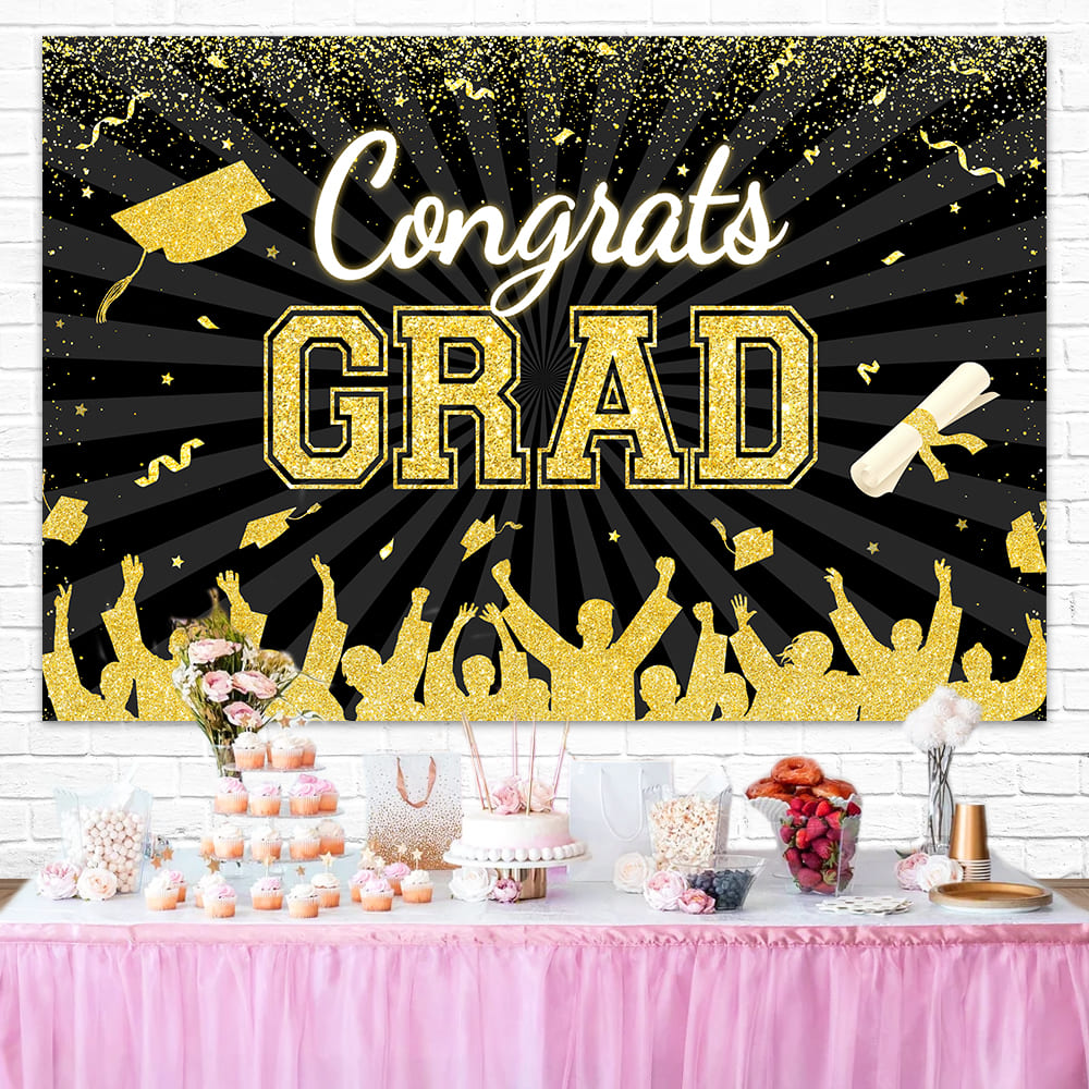 Congrats Graduation Party Decor Custom Backdrop M-15