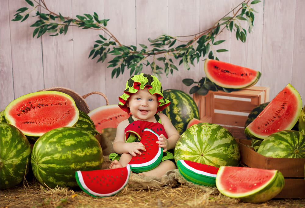 Summer Watermelon Wood Photo Booth Backdrop M-41