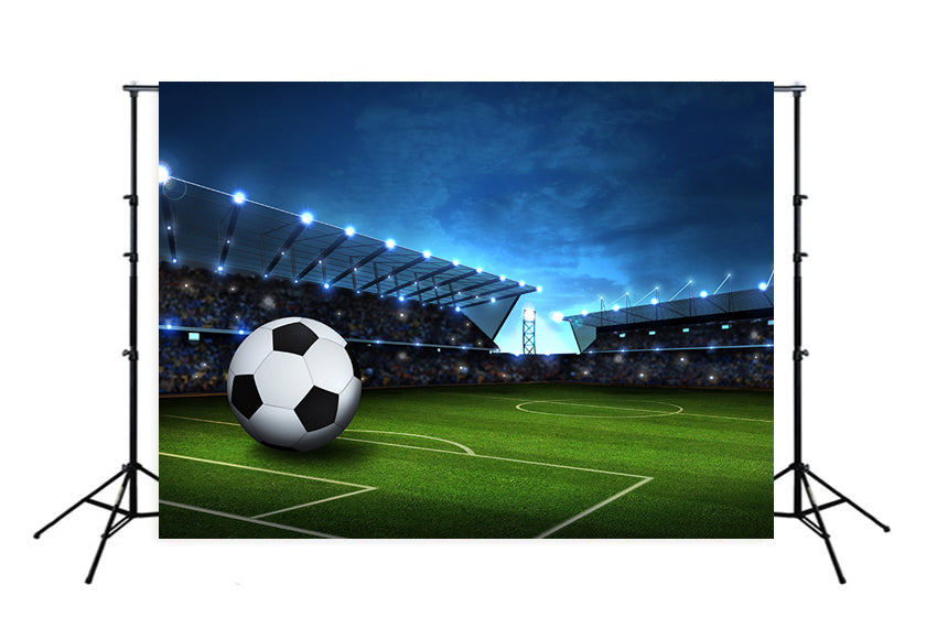 Football Field Spotlights Sports Photo Booth Backdrop M088