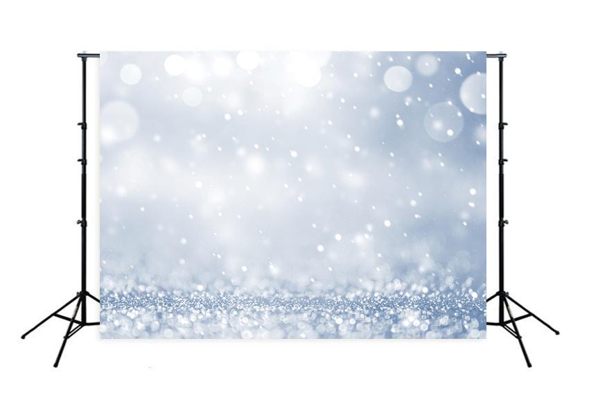 Slivery Glitter Bokeh White Photo Studio Backdrop M128