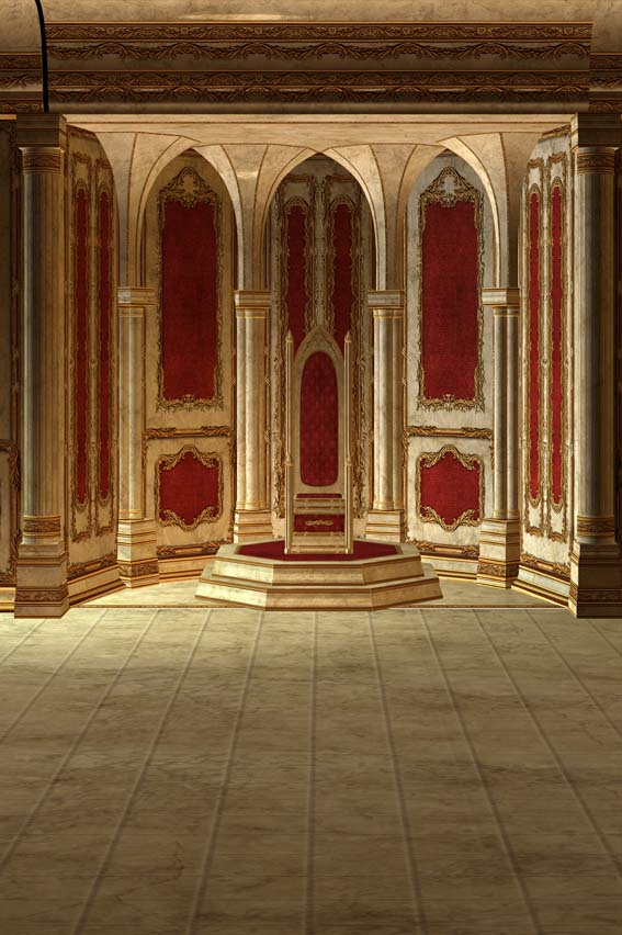 Golden Palace Castle Interior Photo Studio Backdrop MR-2204