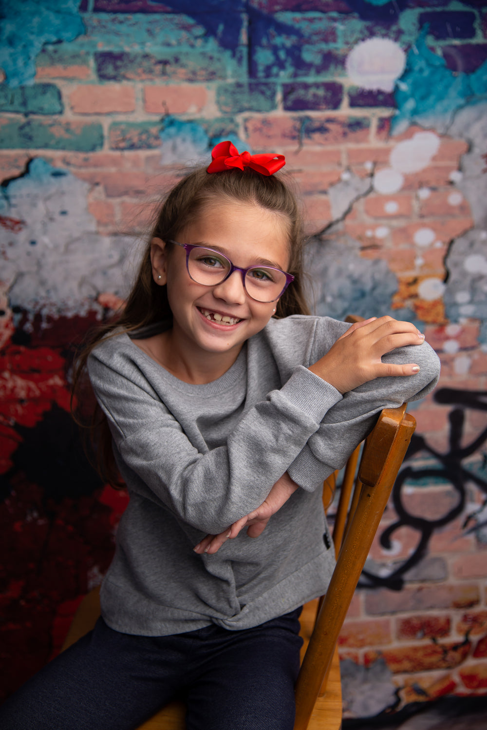 Damaged Brick Wall Colorful Graffiti Backdrop for Photo Shoot MR-2240