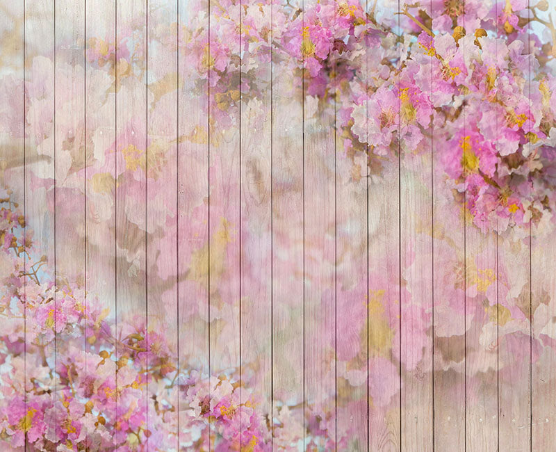 Floral Background Wood Backdrop for Photography NB-007