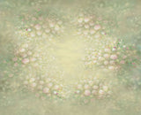 Aqua Background Small Flowers Cluster Round Backdrop for Photography NB-047