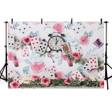 Floral Playing Card  Photo Studio Backdrop for Children NB-187