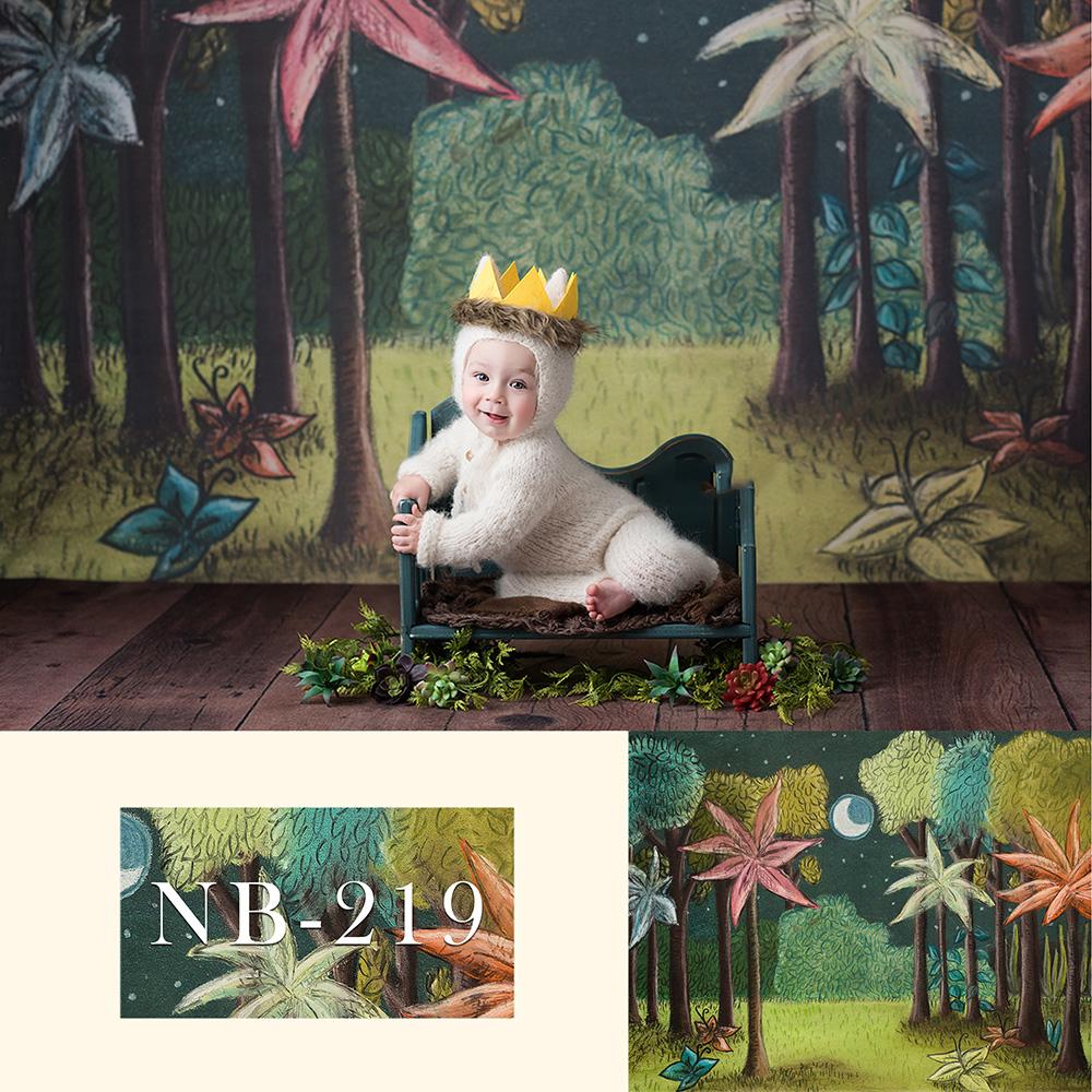 Newborn Baby Jungle Backdrop for Photography NB-219