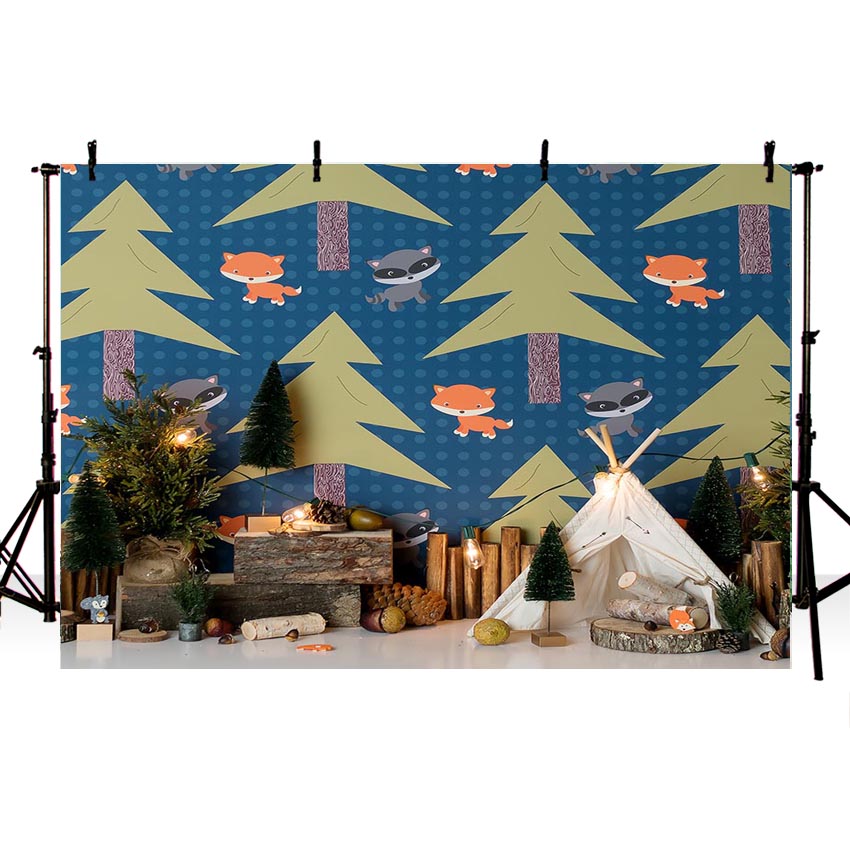 Christmas Tree Fox  Photo Backdrops for Children NB-256