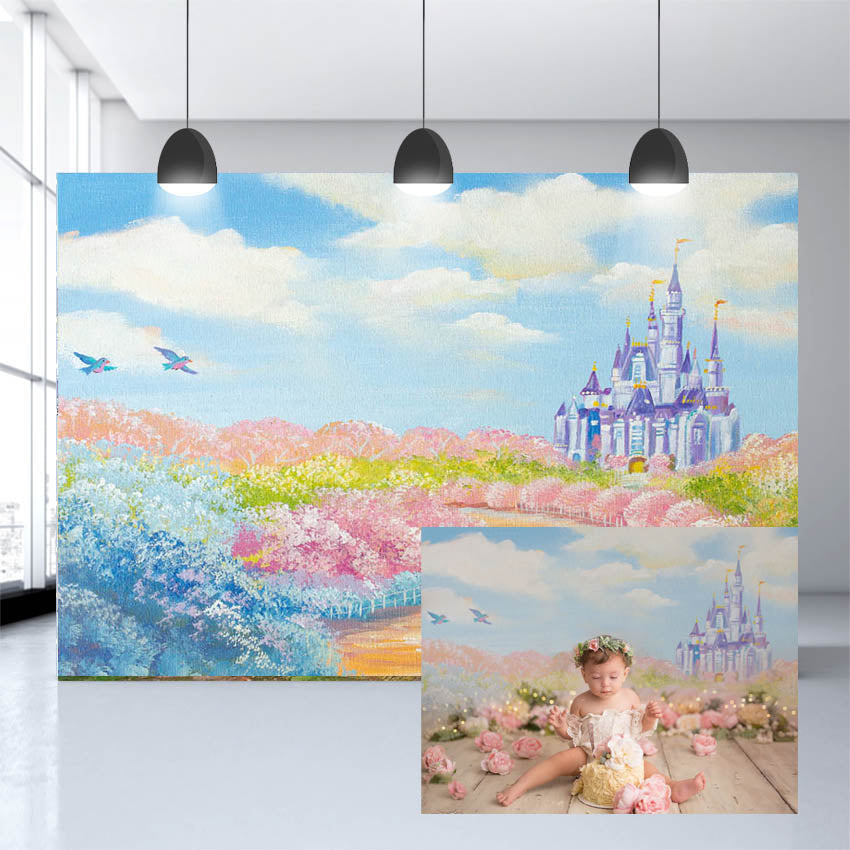 Cartoon Castle Beautiful Background for Decoration NB-353 