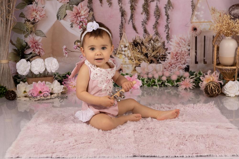 Pink Flower Beautiful Children Backdrops for Photography NB-387