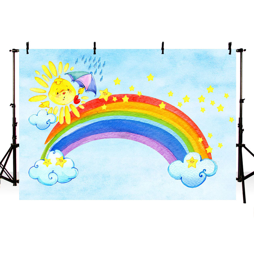 Cute Sun and Rainbow Backdrops for Newborn Photography NB-397 