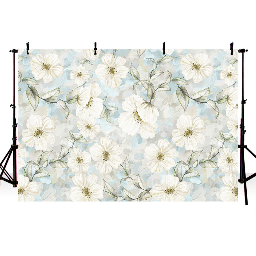 Beautiful White Flowers Background for Photography NB-418 