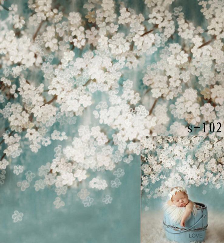 Abstract Floral Blue Backdrop for Photography CM-S-102