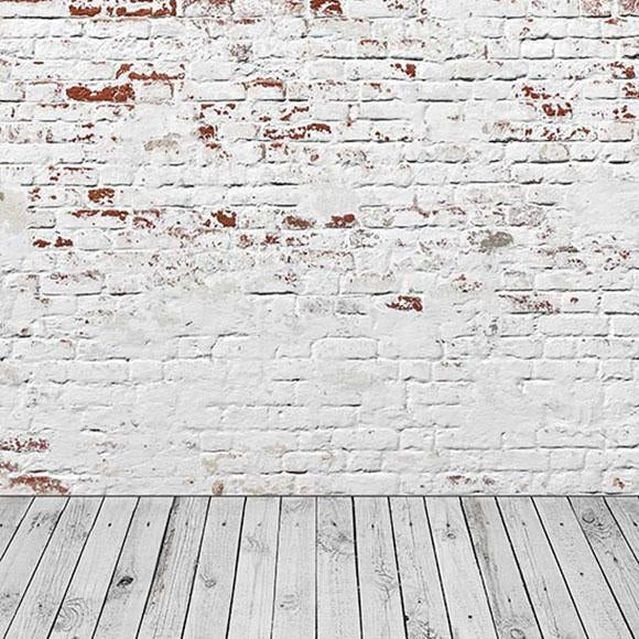 Retro White Brick Wall Photo Studio Backdrop S-2968