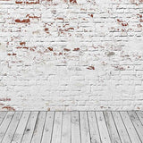 Retro White Brick Wall Photo Studio Backdrop S-2968