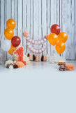 Birthday Party Backdrops Balloon Backdrops Orange Background S-3139