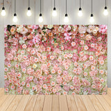 Pink and White Rose Flowers Wedding Backdrop