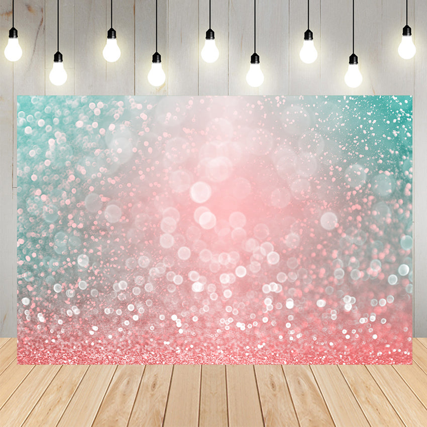 Glitter Pink Green Bokeh Photography Backdrop SH-1012