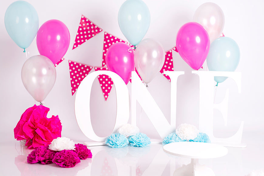 1st Cake Smash Balloons Decorations Photography Backdrop 