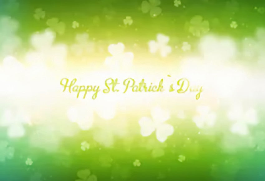 Happy St. Patrick's Day Green Bokeh Photo Studio Backdrop SH161