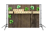 Happy  Saint Patrick's Day Green Leaves Wood Photo Backdrop SH169