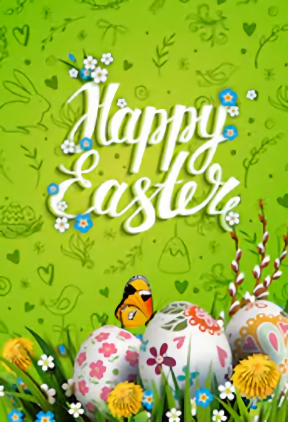 Happy Easter Green Backdrop for Photography SH-213