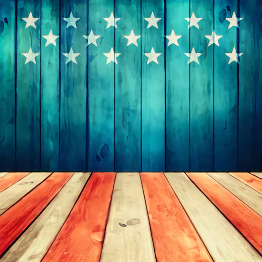 Independence Day Vintage Wood Photo Backdrop SH-282