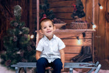 Cozy Christmas Background With Wood Cabin SH662