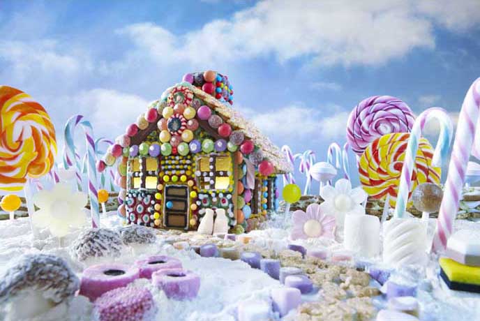 Christmas Candy Snow Winter Backdrop for Children ST-442