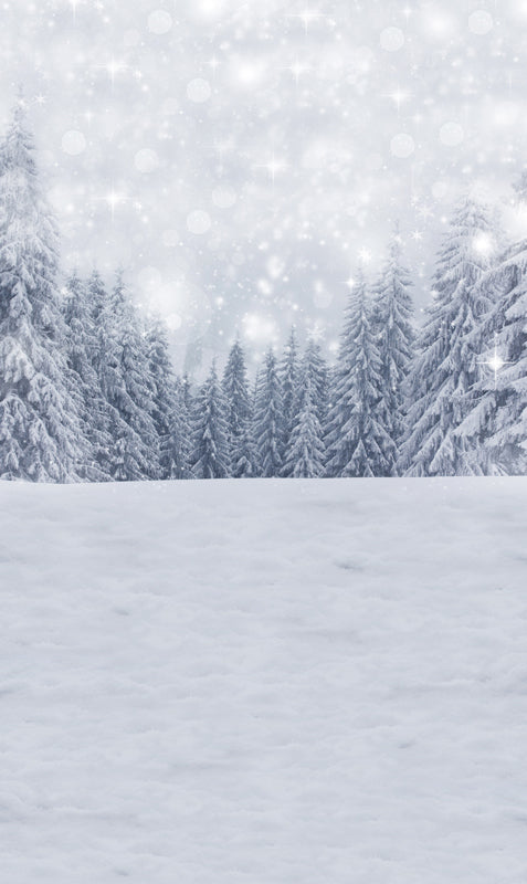 Winter Backrop Snow Xmas Tree Photo Booth Background ST-482