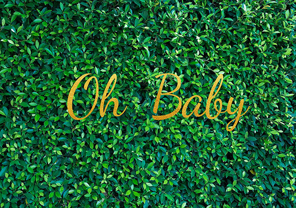 Green Leaves Wall Backdrop for Baby Welcome Party TKH1546