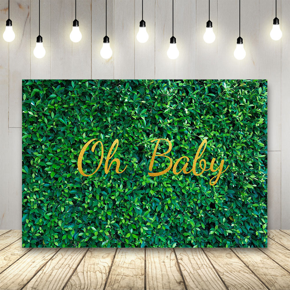 Green Leaves Wall Backdrop for Baby Welcome Party TKH1546