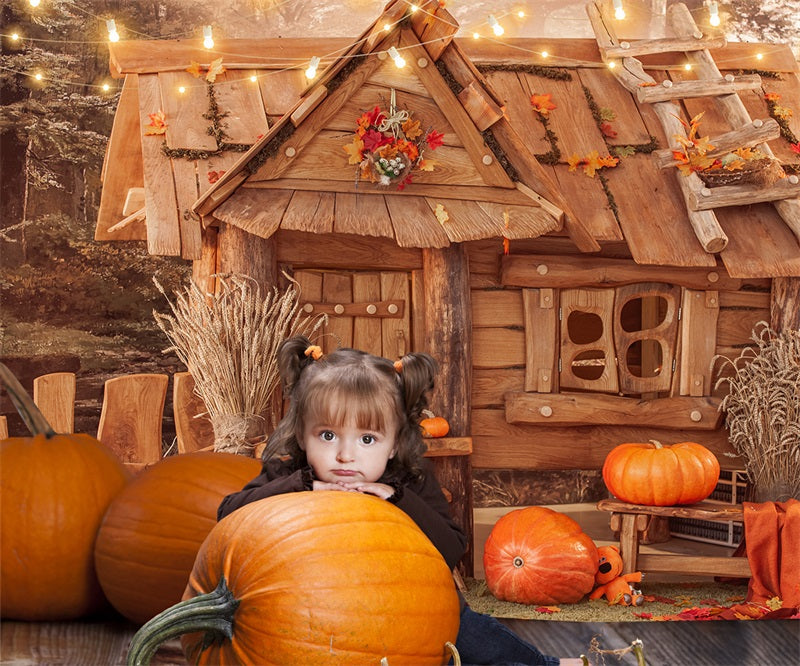 Halloween Pumpkins Autumn Backdrop for Photography