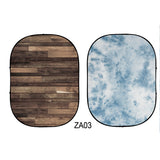 Double-sided Abstract Texture/Wood Collapsible Backdrop  5x6.5ft(1.5x2m) ZA03