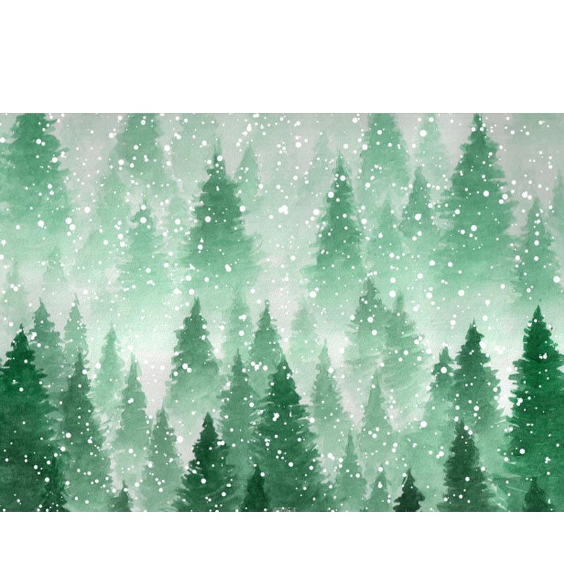 Fir Trees Backdrop Snow Background Baby Photography ZG-71