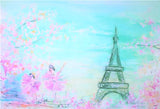 Floral Paris Birthday Backdrops for Photo Booth Props ZH-24