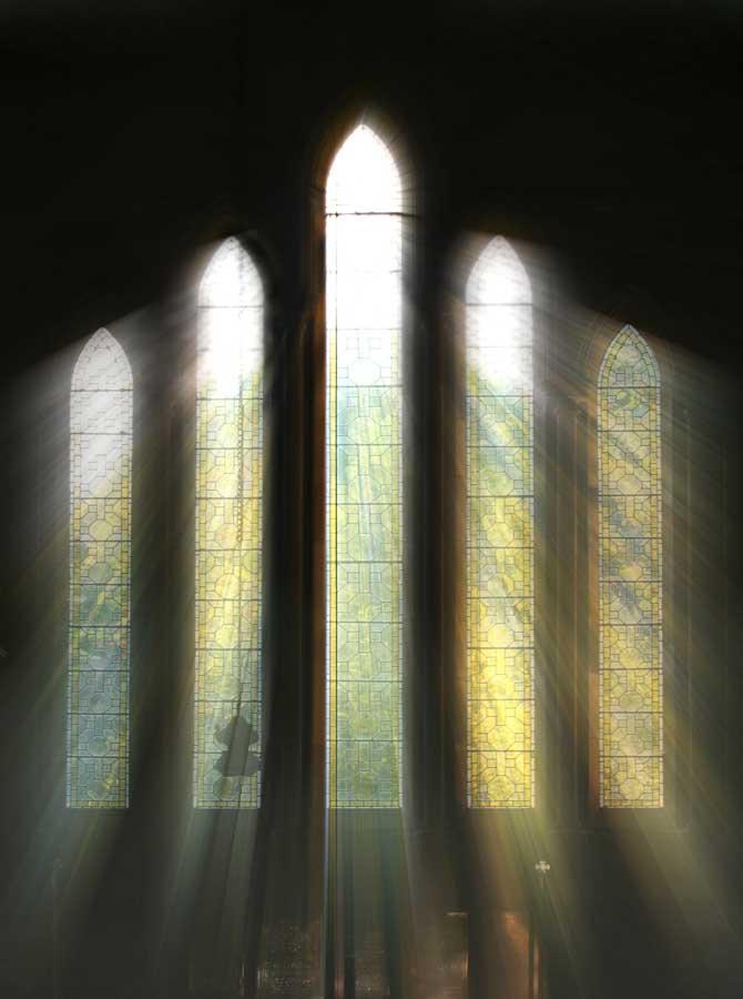 Church Windows Gothic Style Direct Sunlight For Photo Backdrop KAT-129