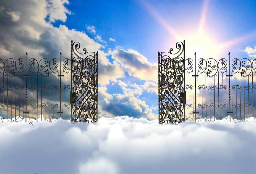 Clouds  Pearly Gates Photo Booth Backdrop