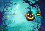 Halloween Weird Pumpkin Lanterns Night Forest Photo Backdrop DBD-H19005