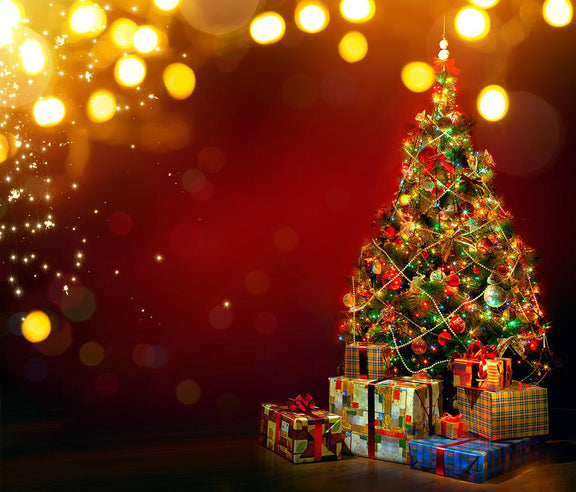 Christmas Tree Gift Bokeh Christmas Photography Backdrops DBD-H19168 ...