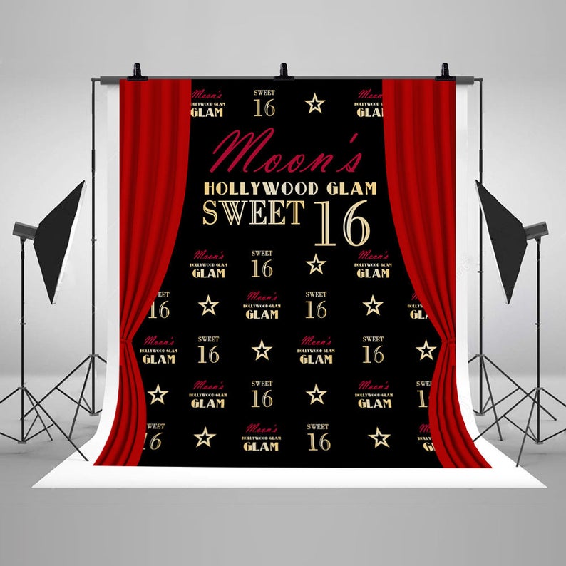 Sweet 16 CUSTOM Backdrop Birthday Banner Photo Booth DBD21