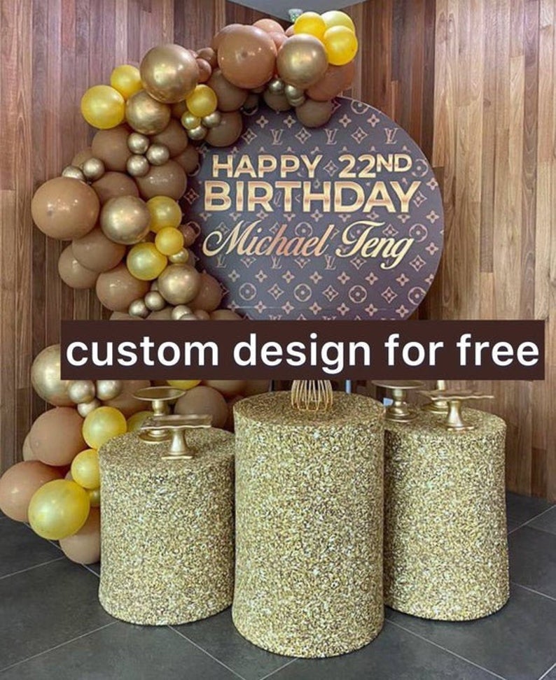 Custom Round Photography Backdrop Birthday Wedding Baby Shower Circle Backdrop