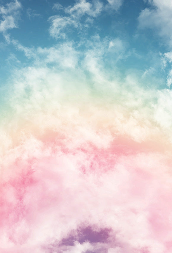 Colorful Pink Blue Clouds Sky Backdrop for Studio Photo Shoot