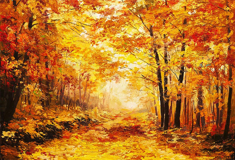 Autumn Forest Backdrop Fall Yellow Natural Scenic Fallen Leaves Photo ...