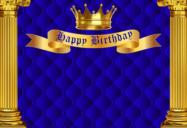 Royal Blue Happy Birthday Personalized Photography Backdrop LV-639 ...
